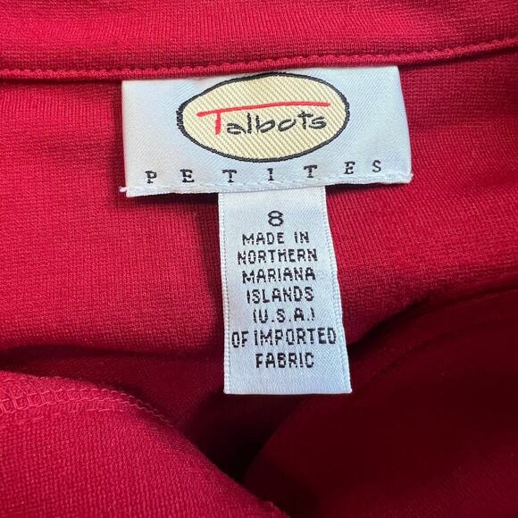 Talbots Women's Collared Neck Button Front Blazer 3/4 Sleeve Red Size 8 - Picture 3 of 5
